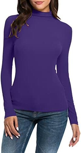 Lagani džemperi za žene Turtleneck Toplinski temeljni sloj vrhovi dugih rukava Rasteznih donjih majica Termički vrhovi tinejdžera