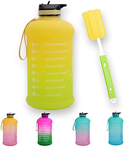 KingAruu Polu galona Motivacijska boca s bocama za vodu boca s oznakom slame s četkom za čišćenje nepropusnom za višekratnu upotrebu