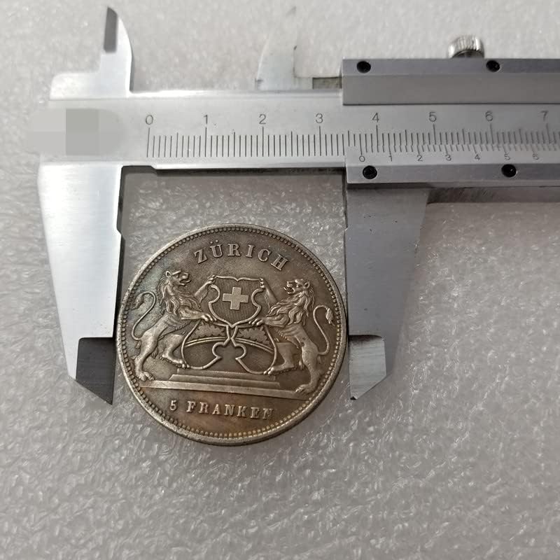Antique Crafts 1859 švicarski srebrni srebrni dolar srebrni okrugli strani kovanice Antique Collection 659