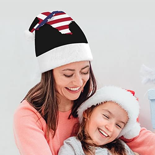Karta Teksasa s američkom zastavom Božićni Šeširi voluminozni Šeširi za odrasle Božićni šešir za blagdane Božićni pribor za zabave