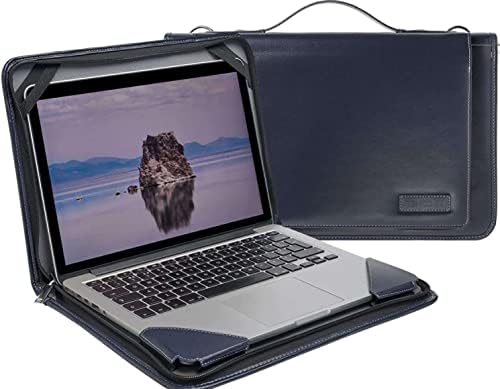 Broonel plava kožna laptop messenger futrola - kompatibilna s asus chromebook c204ma 11,6 prijenosno računalo