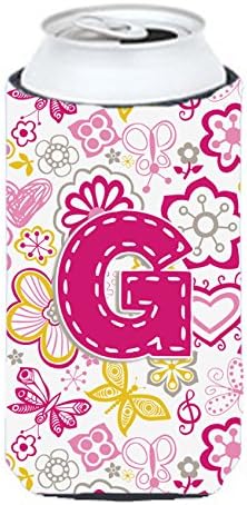 Caroline's Treasures CJ2005-GTBC PISMO G Cvjetovi i leptiri ružičasti visoki zagrljaj dječaka, može hladiti zagrljaj zagrljaja za pranje
