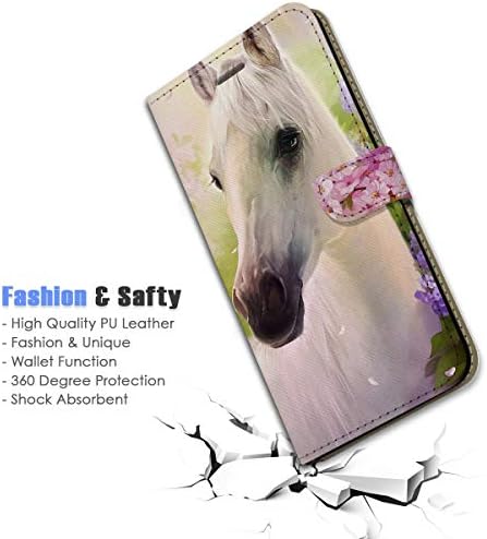 za Samsung A13,za Samsung Galaxy A13 5G / 4G, Dizajnerska torbica-novčanik s gornjim poklopcem za telefon, A31206 White Horse