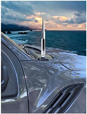 True Spike 9-inčni srebrni bijeli vrh prodor masnoća antena s anti-krađe + bakrena zavojnica u teškim mjeračima CNC obrađena aluminij