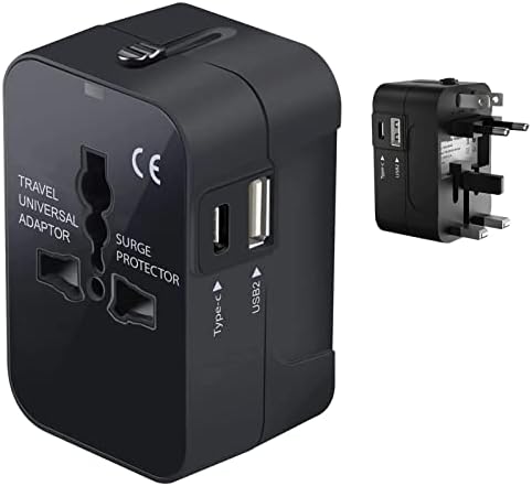 Travel USB Plus International Adapter Power kompatibilan s Spice Mobile MI-504 za svjetsku energiju za 3 uređaja USB Typec, USB-A za
