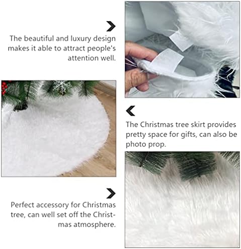 Veemoon bijeli dekor doma božićno drvce suknja bijela xmas suknja od blagdanskog drveta pregača ispod prostirke za božićni odmor dekoracija