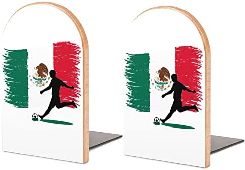 Držači za knjige meksičkog nogometaša s ukrasnim printom drveni krajevi za knjige na polici pakiranje od 1 para