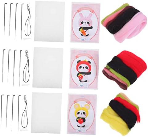 Ciieeo 9 Sets Panda Felting Kit Dekoracija DIY Poklon Igla Osiguravanje materijala Alati s vunom pribor za životinje Starter ručno