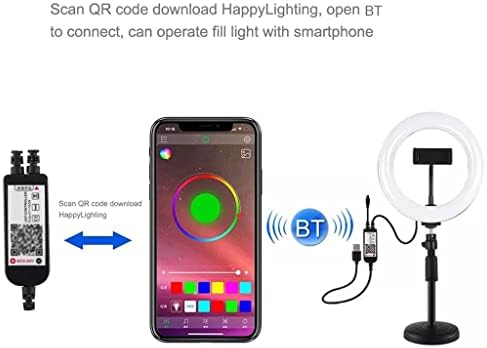 Sxyltnx 7,9 inčni zakrivljena površina RGBW prstena svjetla foto svjetiljka zatamnjena daljinsko upravljanje s nosačem telefona selfie