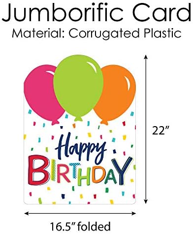Velika točka sreće Veseli sretan rođendan - Šarena čestitka za sretan rođendan - Velikog oblikovanog Jumborific Card - 16,5 x 22 inča