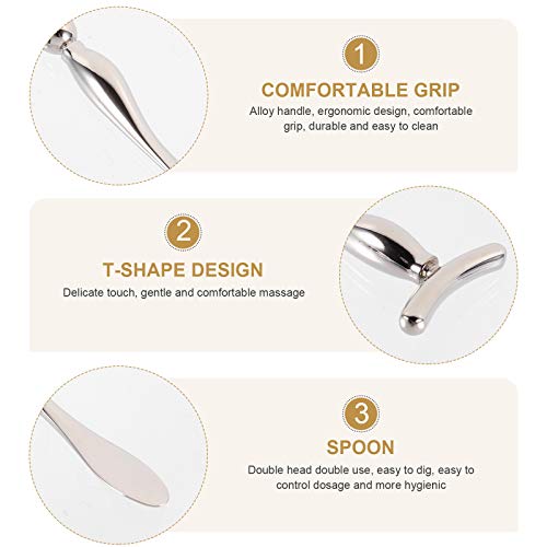 3PCS Metal Applicator za oči Metal Lice Stick Stick Cosmetics Spoon Spoon Spatula Massager Alat