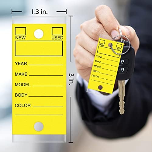 Sustav upravljanja ključevima i zalihama 250 žutih privjesaka za ključeve i privjesaka za ključeve plus 100 žutih naljepnica za izloge