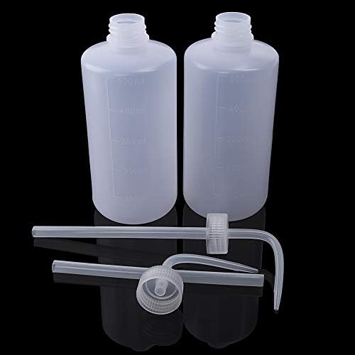 6pcs 500ml plastične sigurne boce za pranje laboratorijska boca za cijeđenje boca za tetoviranje s uskim grlom i naljepnicama za uklanjanje