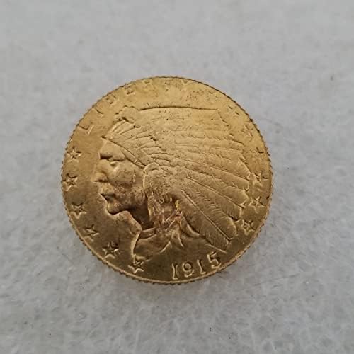 Antikni zanat American 1915 5 zlatnici Indijski novčići za sakupljanje vanjske trgovine srebrni dolar