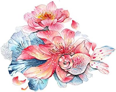 1 list šaran lotos privremena naljepnica za tetovažu stražnja cvjetna ruka realistični veliki uzorak lažni tetovaža naljepnice za tettoo