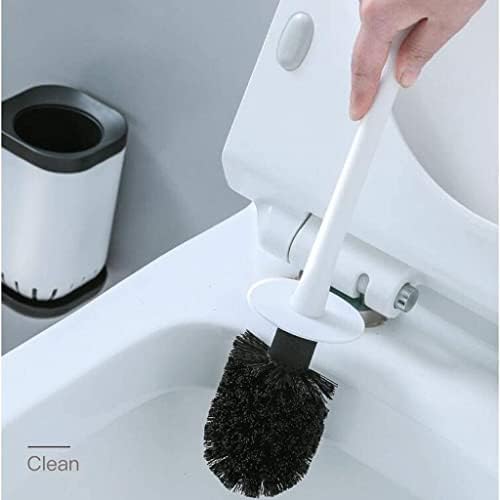 Guojm držač za toaletna četkica WC -četka i držač WC -a i nosač plastični set za kućanstvo kupaonicu za čišćenje mekane kose dugačka