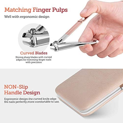 Trdybsk 18PCS Manicure Set Pedicure Kit Professional prijenosni alati za umjetnost noktiju SET s kućištem za nokte muškarci i žene