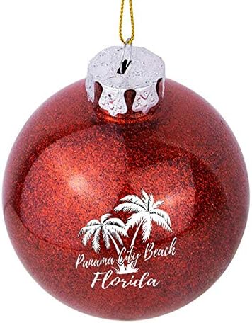 Božićni ukrasi, Panama City Beach Florida Palm Stabs plaža božićni ukras kuglice, crveni ukrasi za božićne ukrase, 3 inča