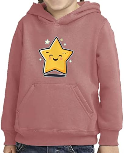 Smiley Star Toddler pulover Hoodie - Slatka zvijezda spužva s spužvom runom - tiskana kapuljača za djecu