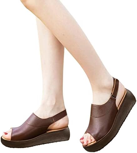 Modne žene Ljetna čvrsta boja udobne klinove cipele plaža Peep Toe Women White sandale Veličina 9