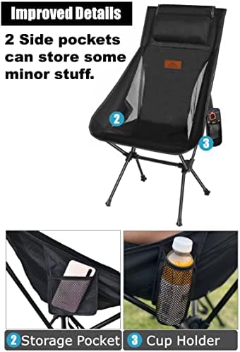 Bilo koja stolica za kampiranje, kompaktna stolica za ruksak s visokim leđima, prijenosna preklopna stolica, stolica na plaži sa bočnim