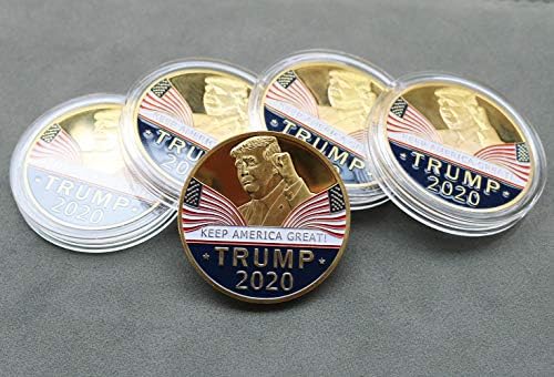 5 PCS Donald Trump 2020. Zlatne kovanice, predsjednik Komemorativni izazov novčić sa slučajem i stalkom