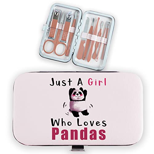 Panda Pokloni za djevojčice 10pcs Alati Žene Putničke manikure Pedikura Set Rose Gold Samo djevojčica koja voli Pandas rođendan maturant