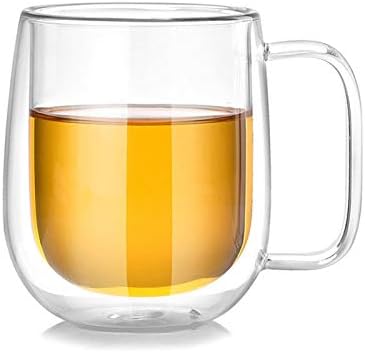 NC staklena šalica dvostruka zidna staklena čaj čaj ručno rađena prozirne zdrave pincete šalice