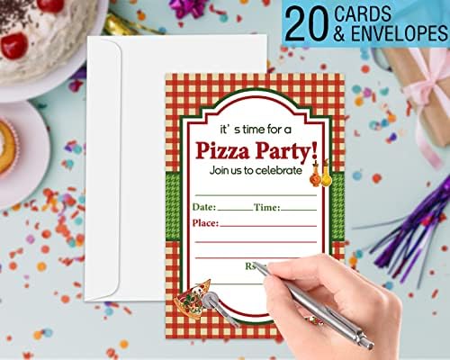 Vrijeme je da pizza rođendanske pozivnice s omotnicama 20 pakiranja, ljetna pizza djevojaka Dječaka Dječaka Dječaka za dječju pribor