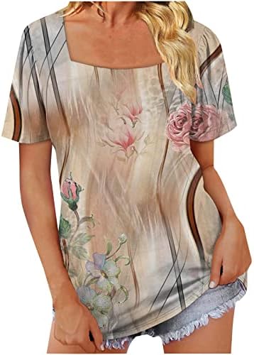 Bluza za Tinejdžerke s okruglim vratom s izrezom srca pamučna geometrijska apstraktna umjetnička seksi bluza zapadnog stila ženska