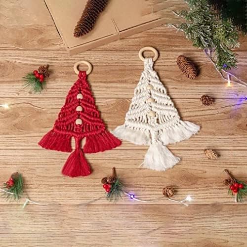 Mqshuhenmy 3PCS božićno drvce Macrame Kit, božićno drvce DIY Kit, Macrame Kit, božićni makrome, tkani drveti DIY Kit, tkani macrame