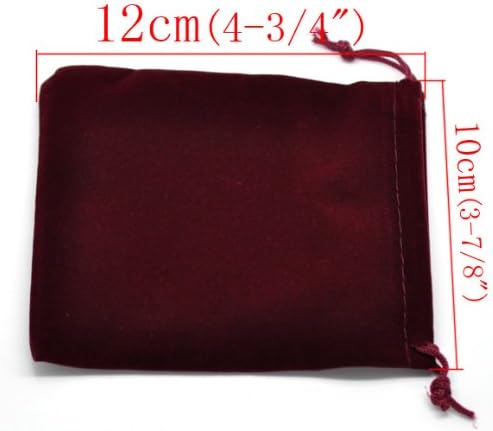 Pepperlonely Brand 10pc Tamno crveni baršun torbice za nakit poklon vrećice 12x10cm