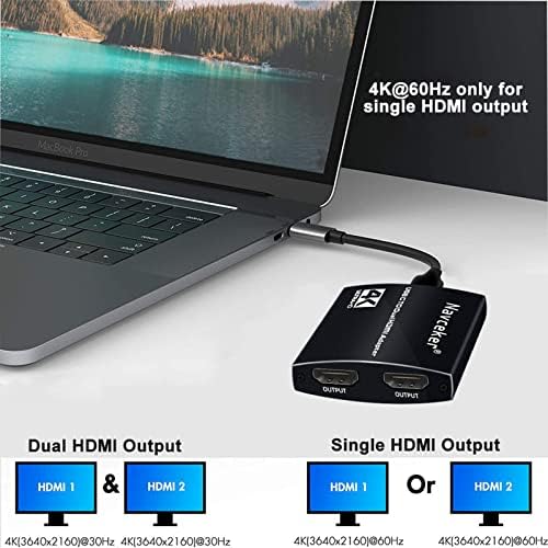 USB C do dvostrukog HDMI Dual 4K Prikazuje digitalni AV adapter 2 u 1 PN8