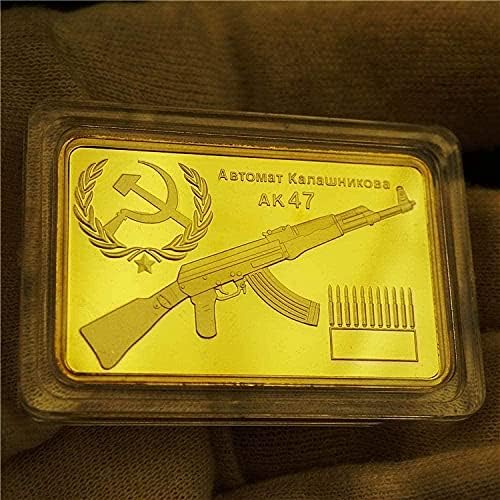 Ruski CCCP Zlatni biljci Bar AK47 puška zlatna bar replika zlatni novčić Mihail Timofeevich Kalašnikov novčići za kopiranje suvenir
