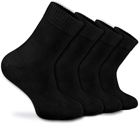 Dijabetičke čarape od bambusa - 4 para, dijabetičke čarape gležnja, meke, široke, rastezljive, bešavne nožne prste, idealne za natečene
