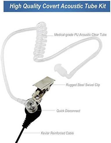 ABCGOODEFG 1 PIN 2,5 mm prikrivena akustična cijev Walkie Talkie slušalice s PTT MIC -om, 2 dvosmjerna radio slušalica za Motorola