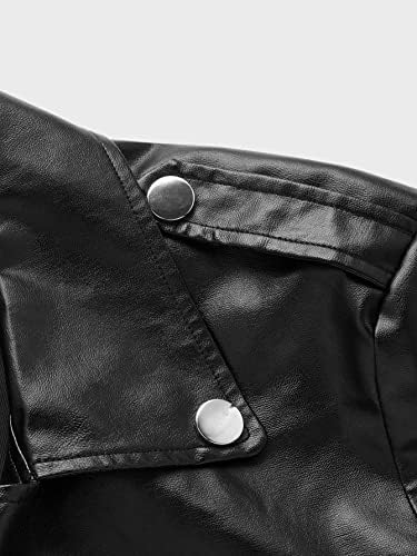 Oshho jakne za žene - muškarci zip up kopča s kožom moto jakna