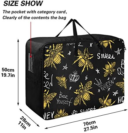 Emelivor torba za odlaganje odjeće ispod popluna - veliki kapacitet medena pčela kraljica organizatora torba s patentnim zatvaračima