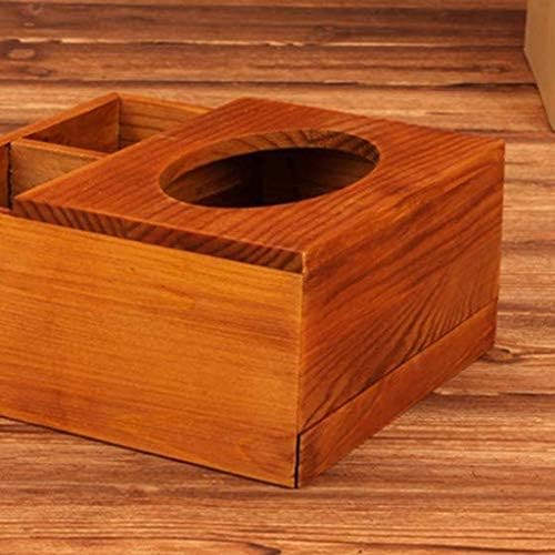 Shypt retro jednostavna kvadratna drvena kutija tkiva radna površina dnevna soba kava stolić salveta kutija za ubrus