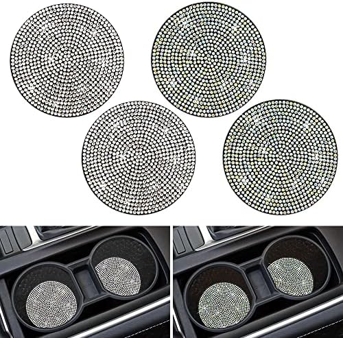 4 PCS BLING COASTERS, FINOGOOD CUP CUP COAPER Univerzalni podmornica za automobile Cup Cup Actions Anti Slip Crystal Insert Cup Cup