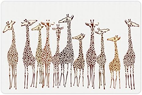 Prostirka za kućne ljubimce savana pogodna za hranu i vodu tropske žirafe egzotična klima ilustracija divljih životinja savane neklizajuća