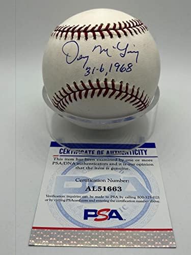 Denny McLain 31-6 1968 Tigrovi potpisali službeni autogram MLB bejzbol PSA DNA *63 - Autografirani bejzbol