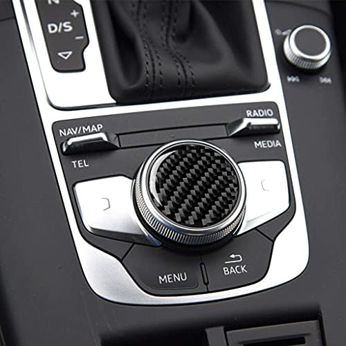 Xqauto Unutrašnjost Carbon Fiber Unutrašnjost Centralna kontrola multimedijskog pokrivača za gumb za Audi A3 A4 2014-2019