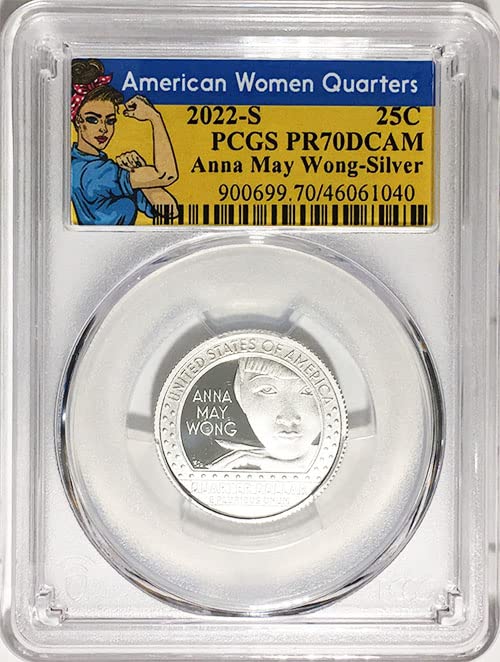 2022. S srebrni dokaz American Women Quarter Anna May Wong Quarter PR 70 DCAM ROSIE LABEL PCGS