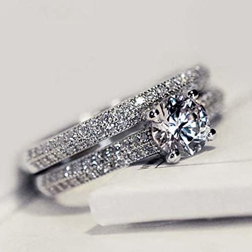 2023 dijamantni prsten Set za žene zaručnički prsten nakit pokloni kroasan prstenovi