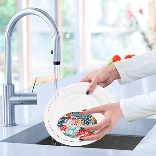 Kigai 3 PCS čišćenje spužva spužva bez mirisa kuhinja za čišćenje za pranje jela drvena pulp spužva - klasična cvjetna
