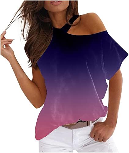 Gornja majica za žene Ljetna jesen 2023 bez naramenica pamuka s kratkim rukavima grafički gornji dio j2 J2 J2