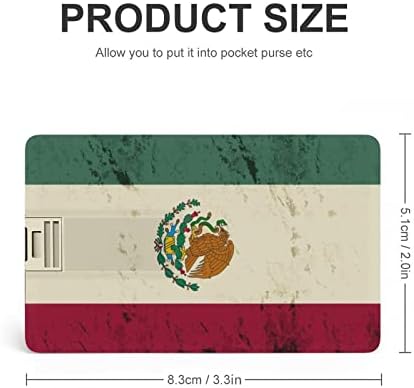 Retro Mexico Flag USB Flash Drive Dizajn kreditne kartice USB flash pogon Personalizirani memorijski tipka 32G