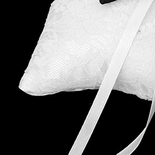 Bijeli jastuci za bacanje bijeli jastuk za bacanje jastuk za vjenčani prsten gospođa satenska vrpca nositelj ceremonije vjenčanja jastuk