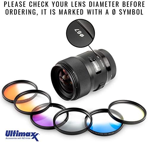 67 mm Ultimaxx Professional Šest komada Popekati komplet filtra u boji za objektiv kamere sa 67 mm naklonom filtra i zaštitnom torbicom